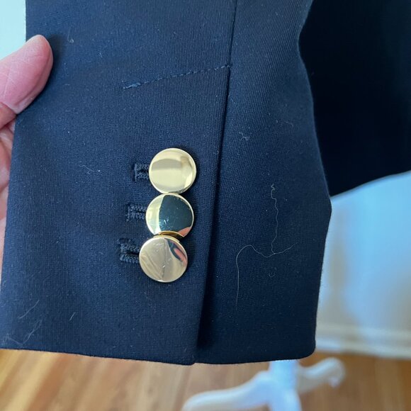 NWT ANN TAYLOR Notched One Button Blazer - Deep Navy  |10P - Picture 10 of 15